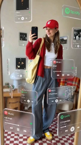 Floating Music Player AR Mirror Effect
