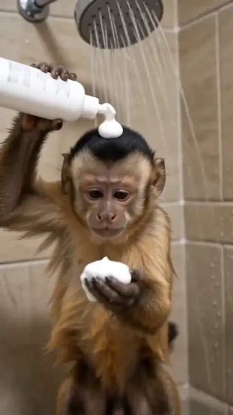 Dramatic Singing Monkey Shower Meme