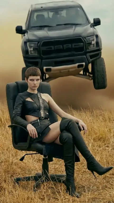 Slow Motion Cinematic Truck Jump